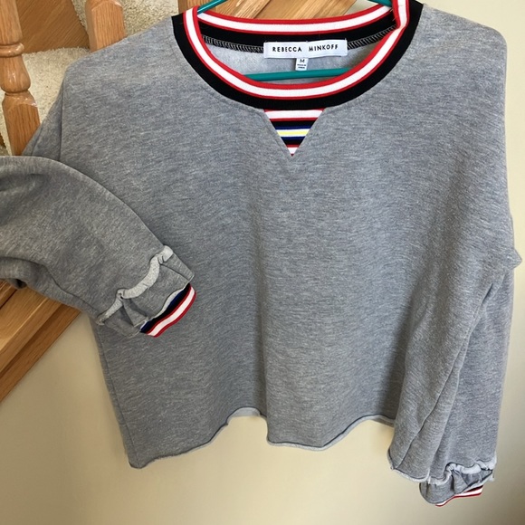 Rebecca Minkoff Grey Cropped Sweatshirt - size M - Picture 2 of 3